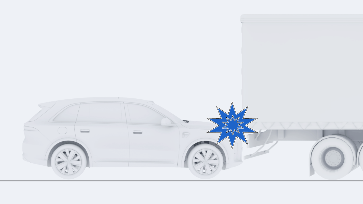 Необнаруженная задняя часть грузового автомобиля